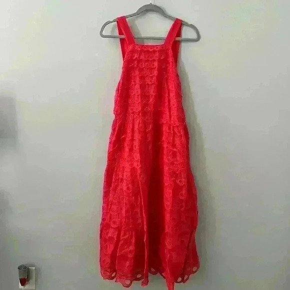 Maeve Dresses & Skirts - NEW Maeve Anthropologie Eyelet Midi Halter Coral Dress Sz 12
